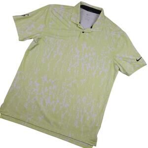 Nike Golf Men's Yellow Vapor Camo Polo Shirt Sz Medium Dri Fit Lightweight EUC